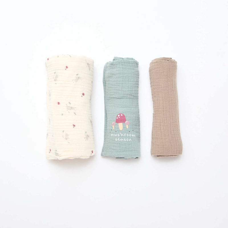 Lot de 3 langes en gaze de coton