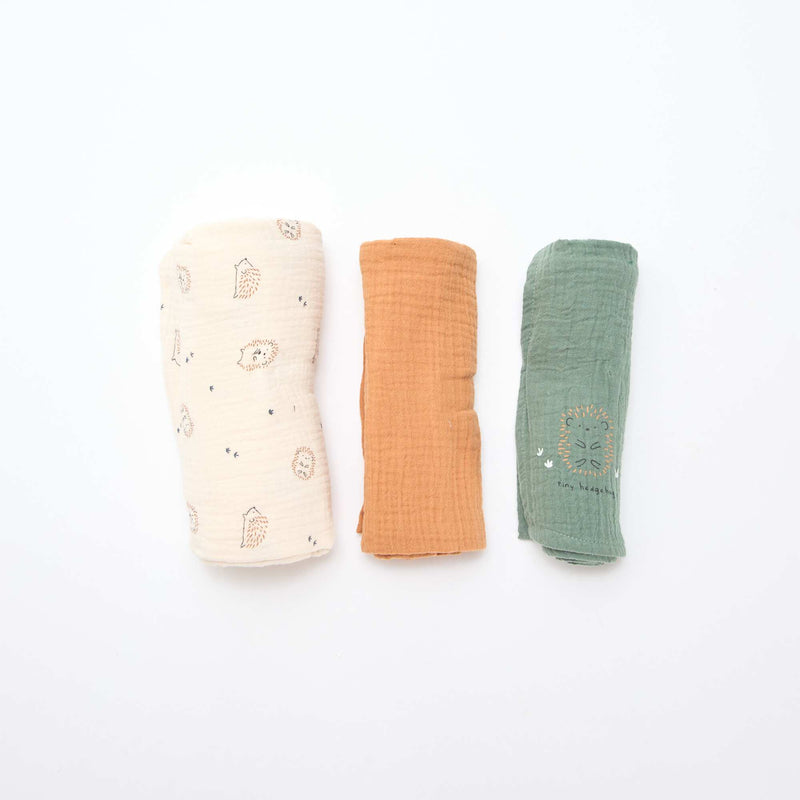 Lot de 3 langes en gaze de coton