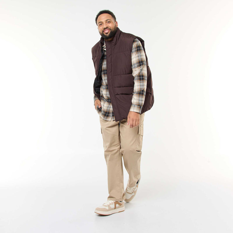 Chemise manches longues à motif à carreaux