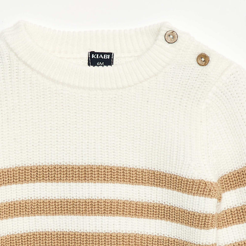 Pull à rayures en coton