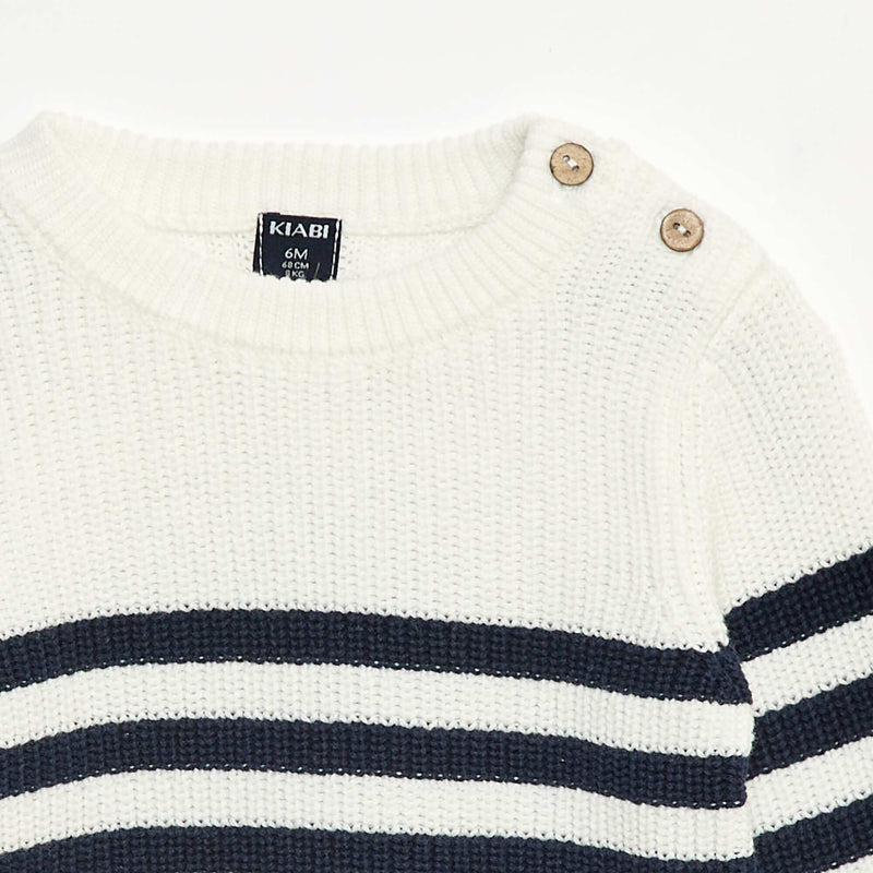 Pull à rayures en coton