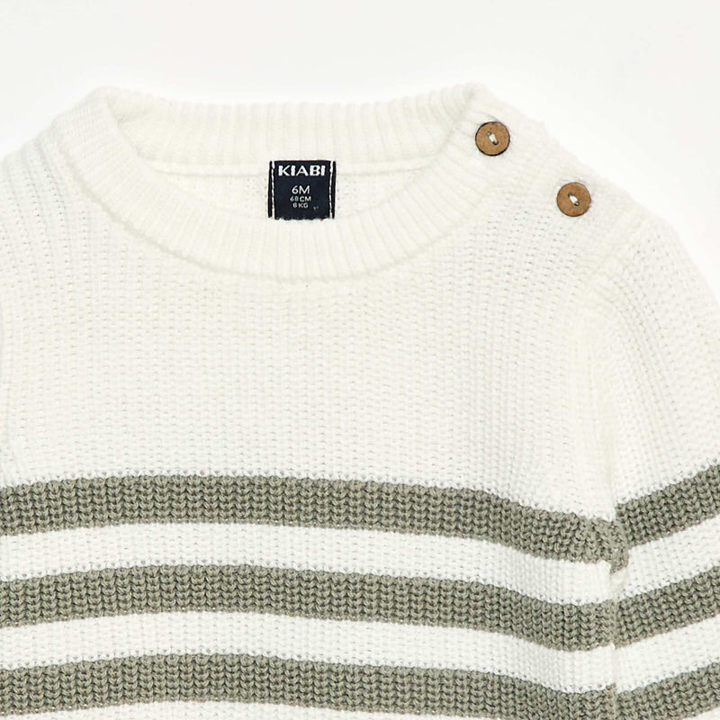 Pull à rayures en coton