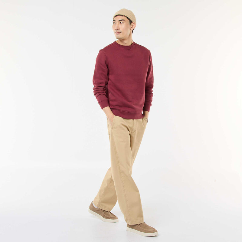 Sweat uni à col rond en molleton gratté