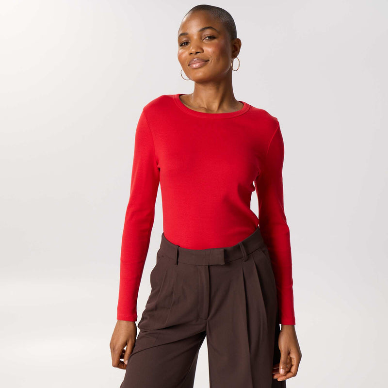 T-shirt à manches longues – Rouge – Kiabi Maroc
