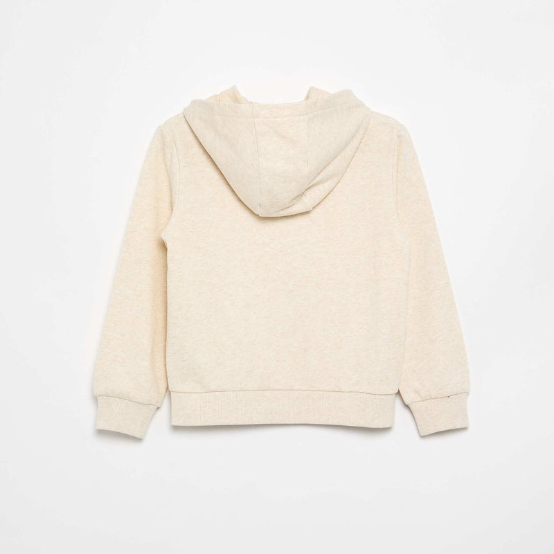 Sweat uni zippé à capuche