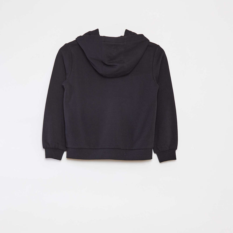 Sweat uni zippé à capuche