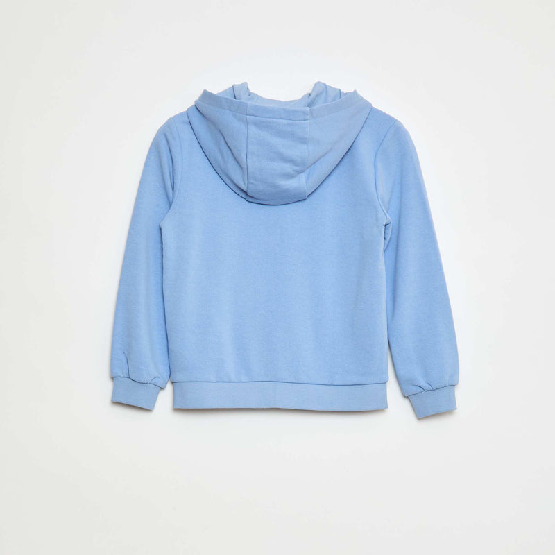 Sweat uni zippé à capuche