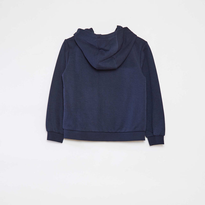 Sweat uni zippé à capuche
