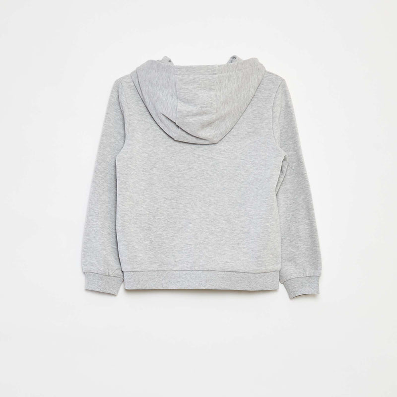 Sweat uni zippé à capuche