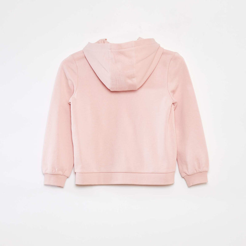 Sweat uni zippé à capuche
