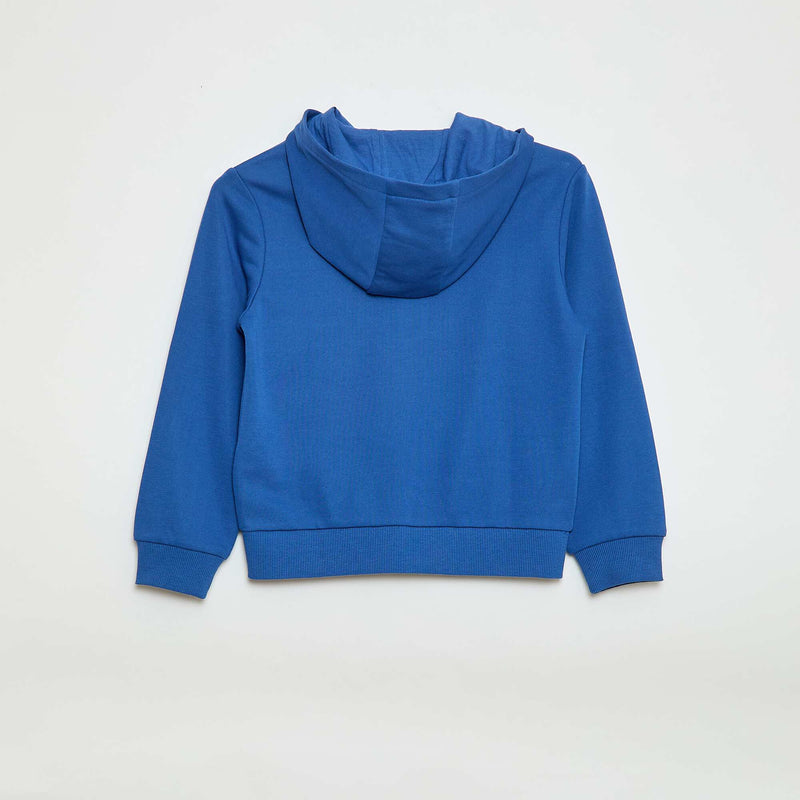 Sweat uni zippé à capuche