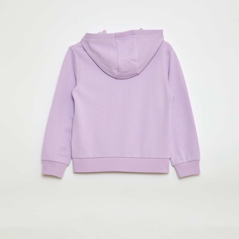 Sweat uni zippé à capuche