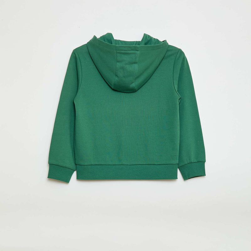 Sweat uni zippé à capuche