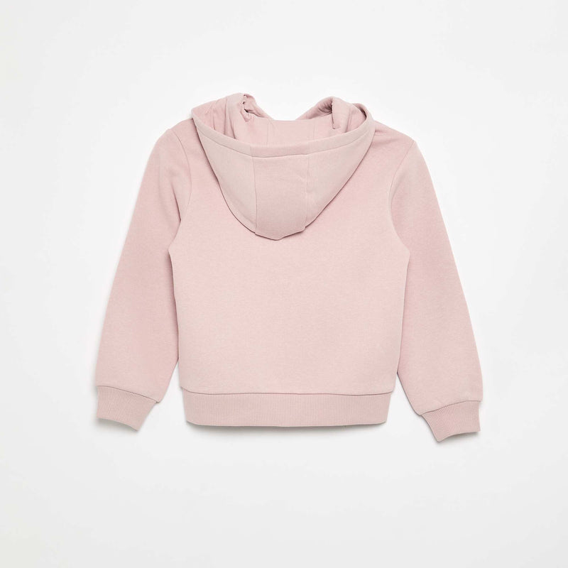 Sweat uni zippé à capuche