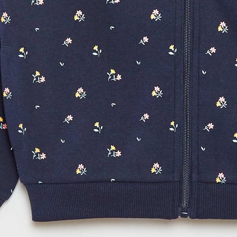Sweat zippé à capuche avec imprimé