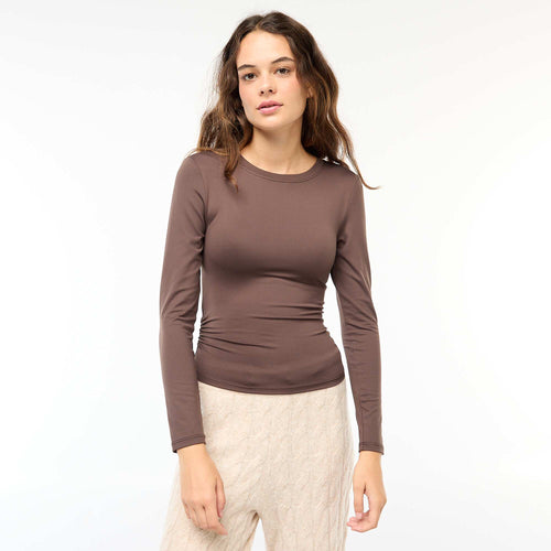 Tee-shirt cropped avec effet froissé