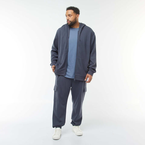 Sweat en maille piquée avec ouverture zippée et capuche