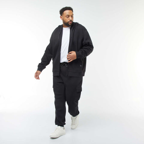 Sweat en maille piquée avec ouverture zippée et capuche