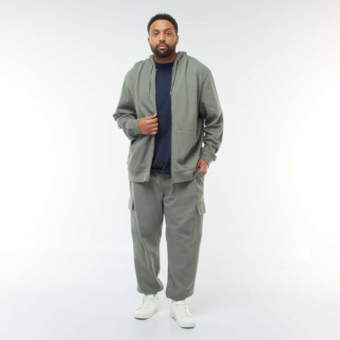 Sweat en maille piquée avec ouverture zippée et capuche