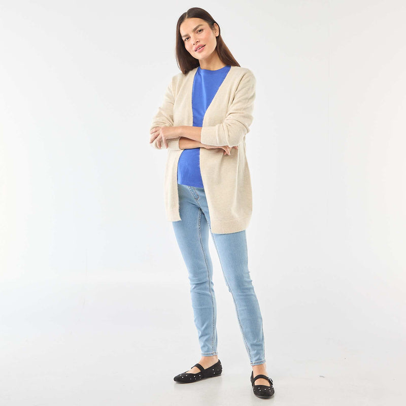 Gilet de maternité long et ceinturé