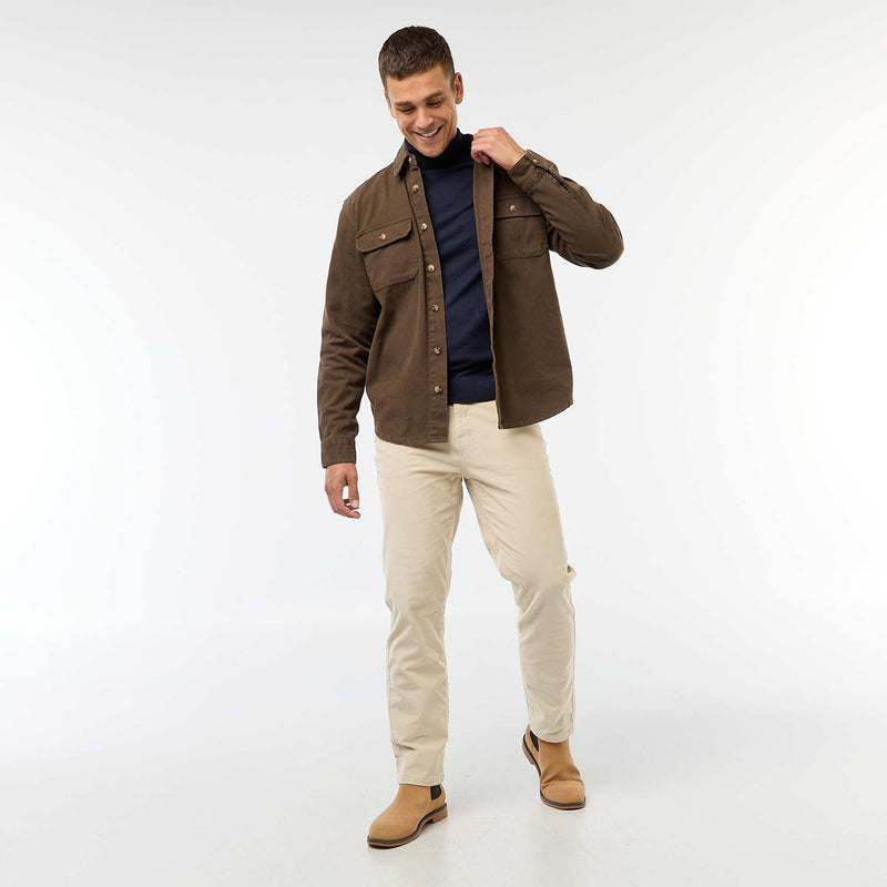 Pull col roulé uni