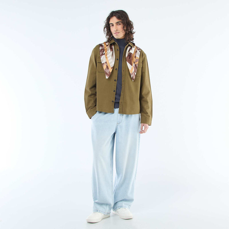 Pull col roulé uni