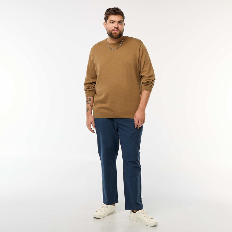 Pull en maille uni col rond