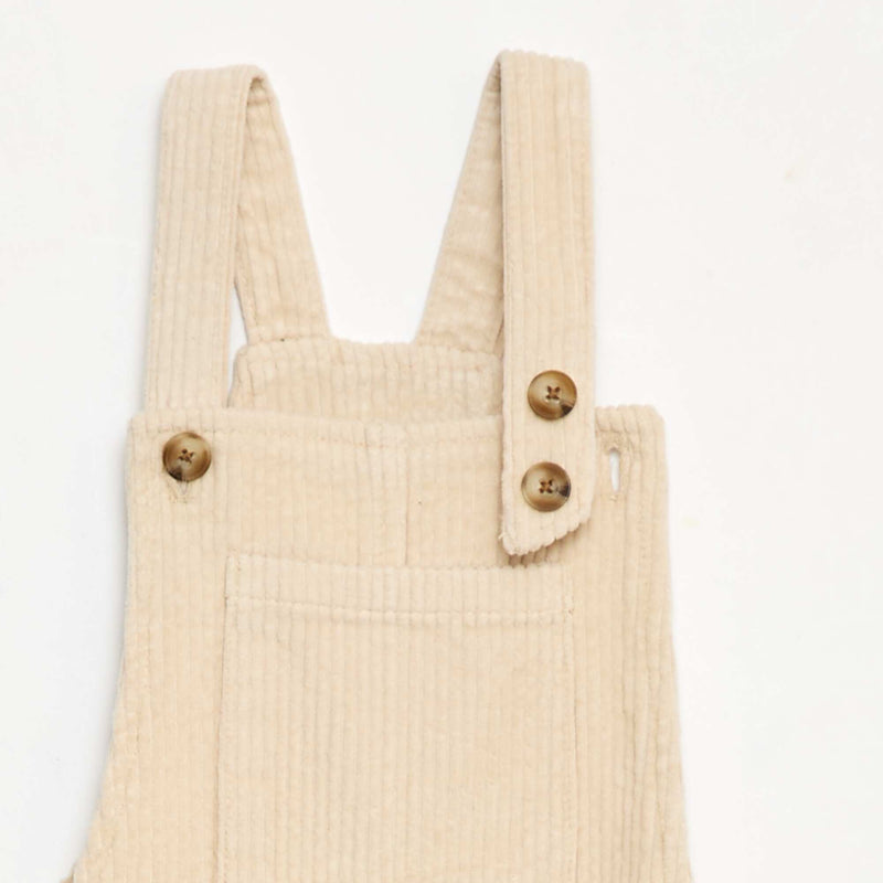 Robe salopette à poche en velours côtelé