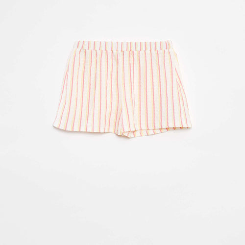 Short en maille gaufrée avec motifs