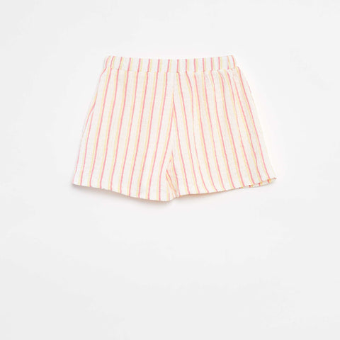 Short en maille gaufrée avec motifs