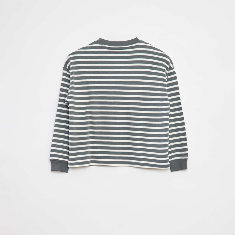 T-shirt à manches longues rayé