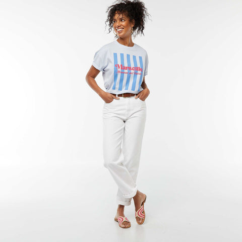 T-shirt imprimé 'Marseille' à manches courtes