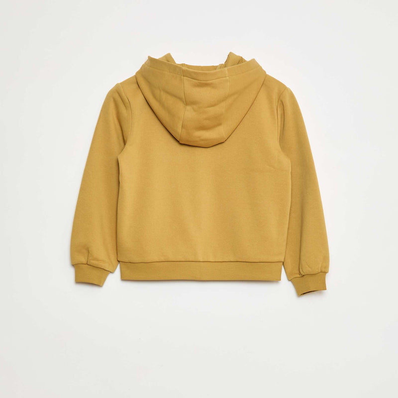 Sweat uni zippé à capuche