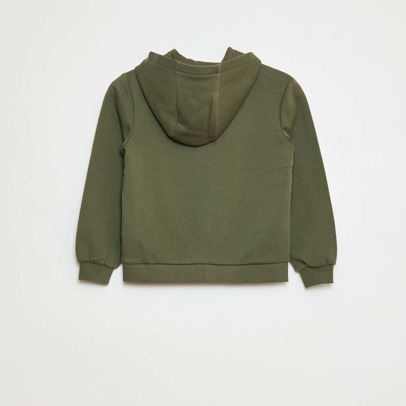 Sweat uni zippé à capuche
