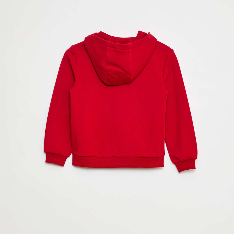 Sweat uni zippé à capuche