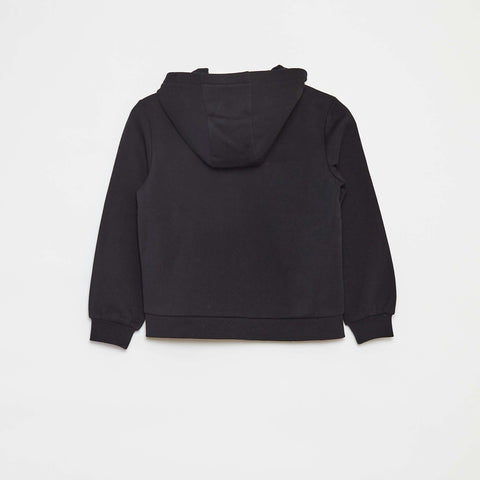 Sweat uni zippé à capuche