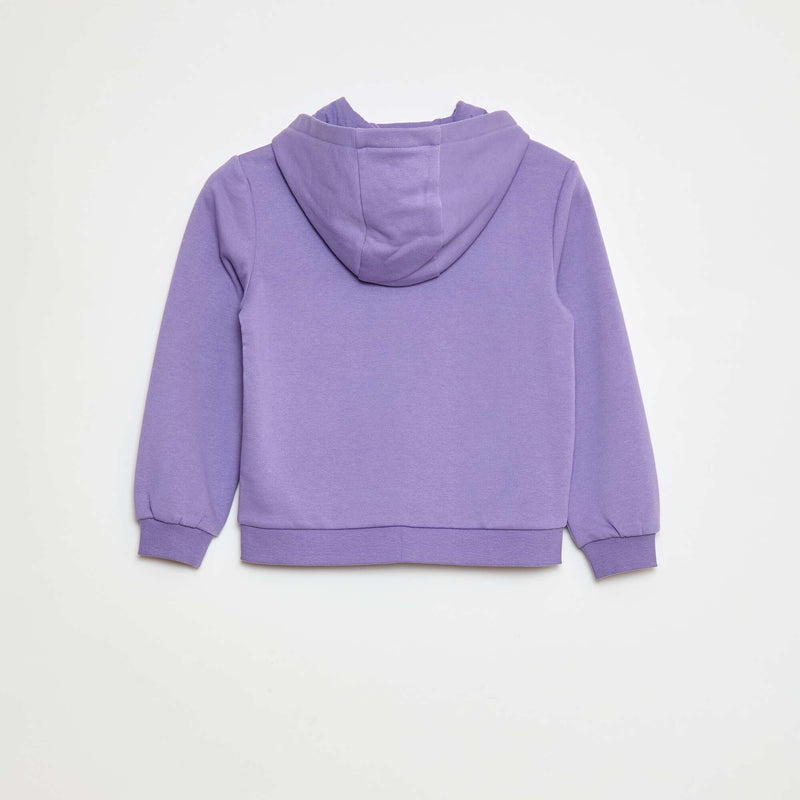 Sweat uni zippé à capuche