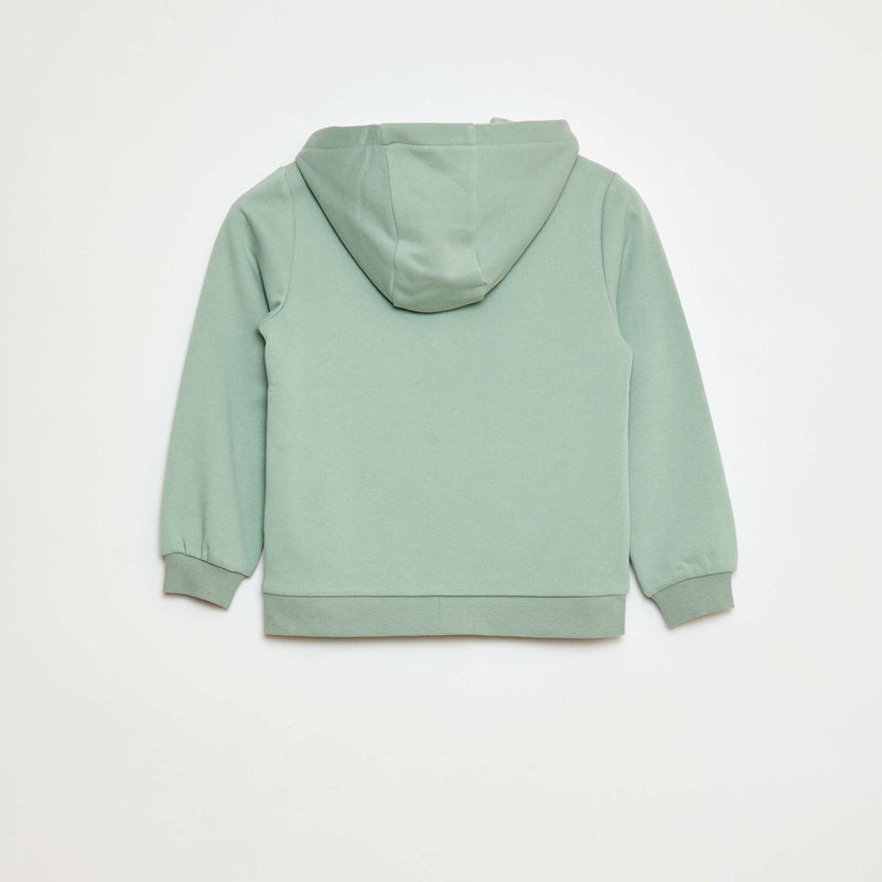 Sweat uni zippé à capuche