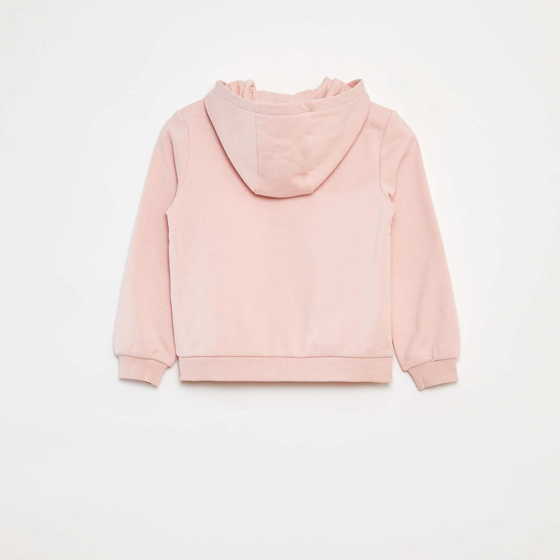 Sweat uni zippé à capuche