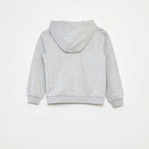 Sweat uni zippé à capuche