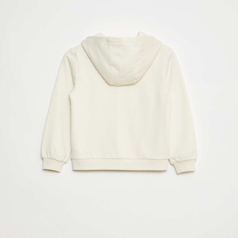 Sweat uni zippé à capuche