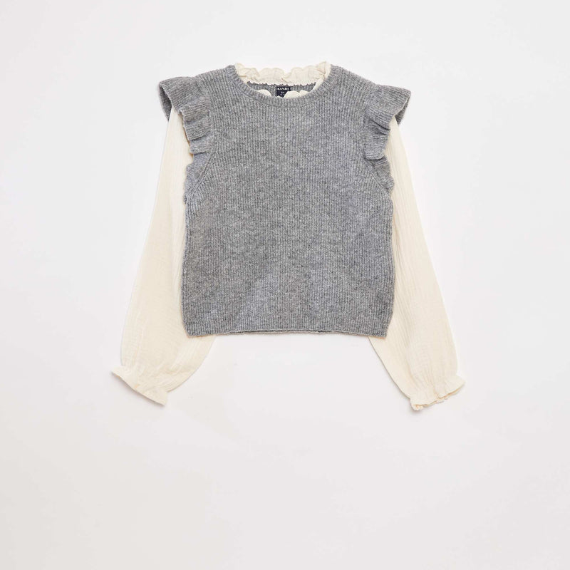 Pull avec blouse 2-en-1
