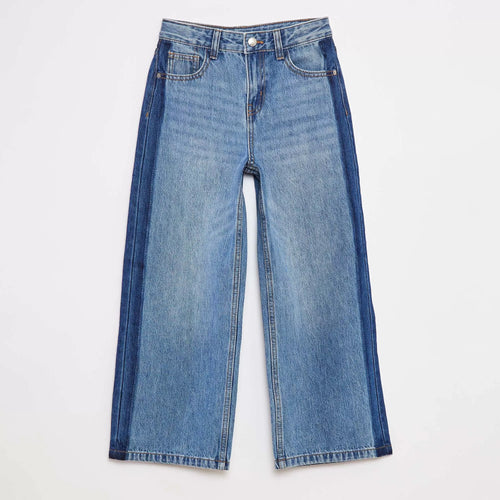 Jean wide leg avec bande contrastante