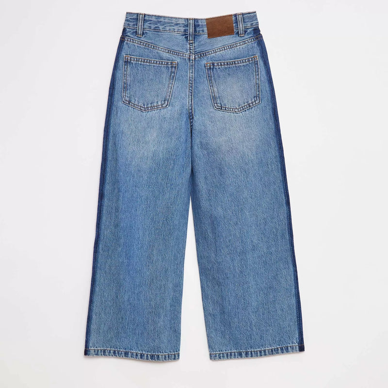 Jean wide leg avec bande contrastante