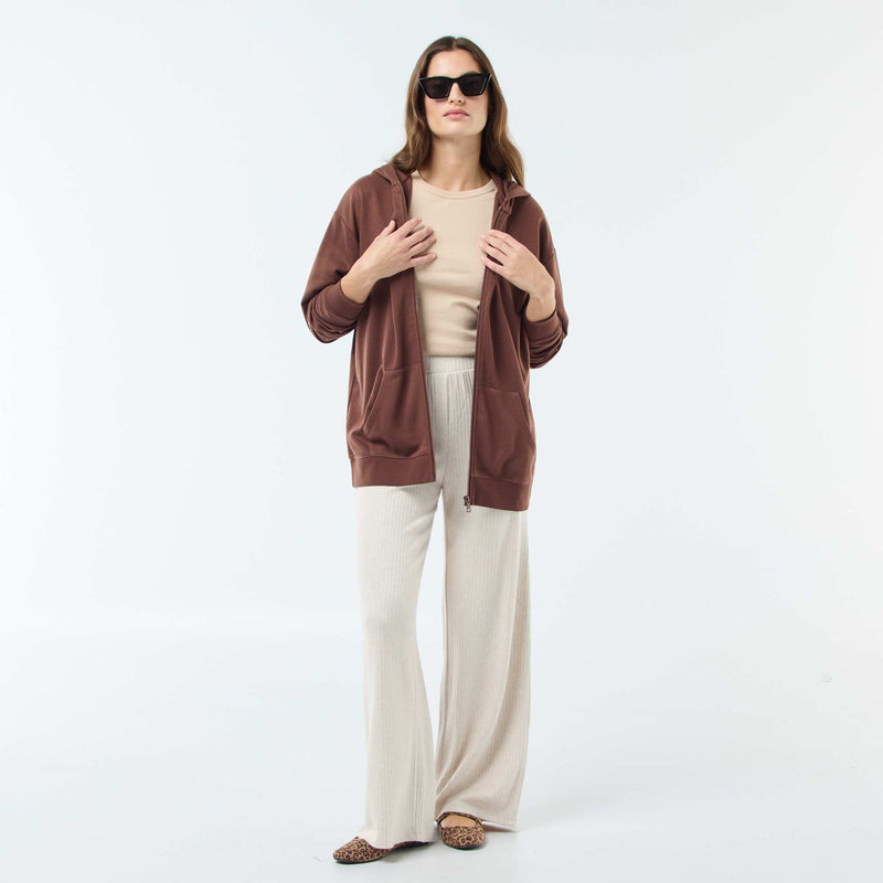 Gilet à capuche uni