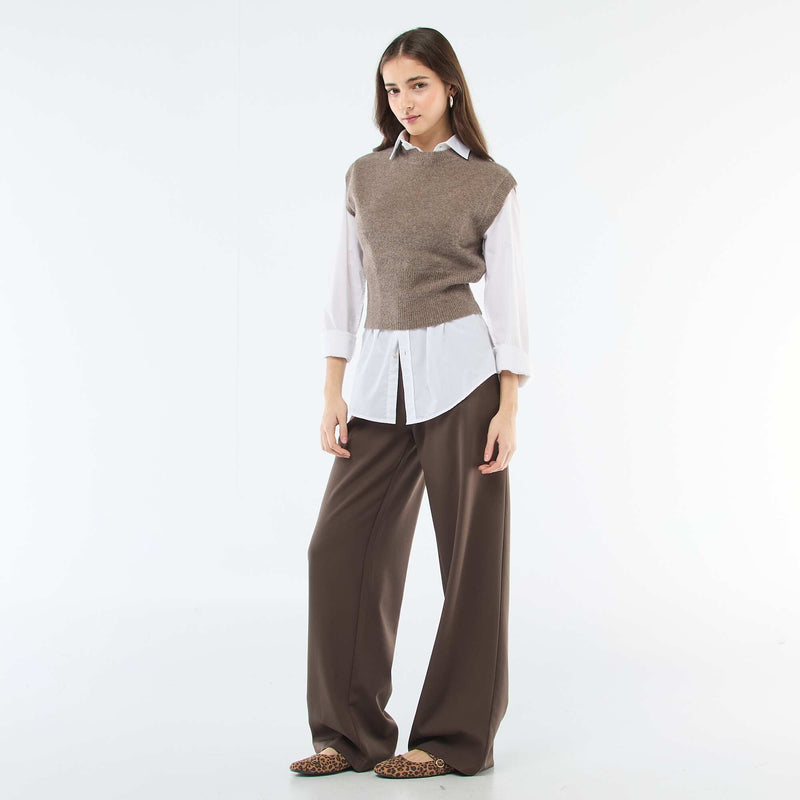 Pull sans manches en maille chaude