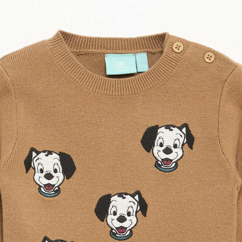 Pull col rond tricot 'Disney' 'Dalmatien'