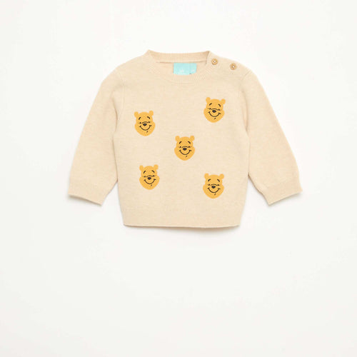 Pull col rond tricot 'Disney' 'Winnie'