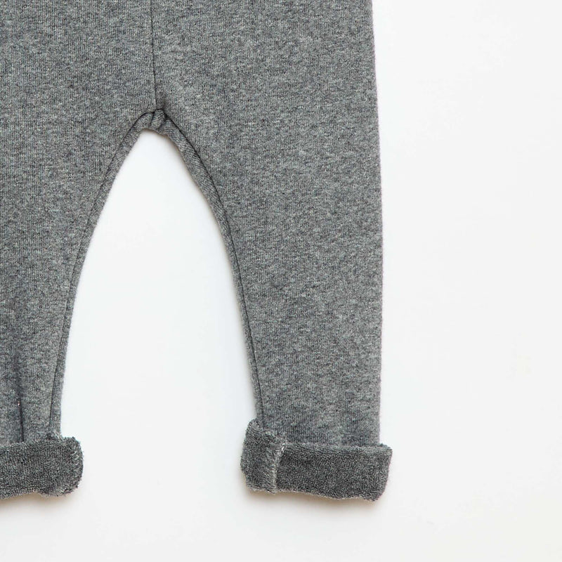 Legging tricot gratté en coton uni