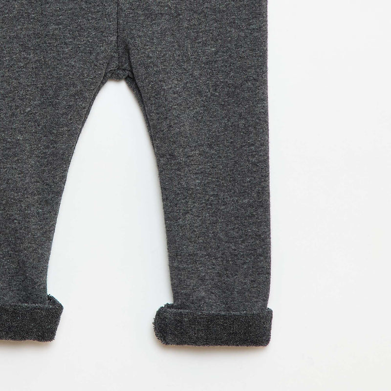 Legging tricot gratté en coton uni